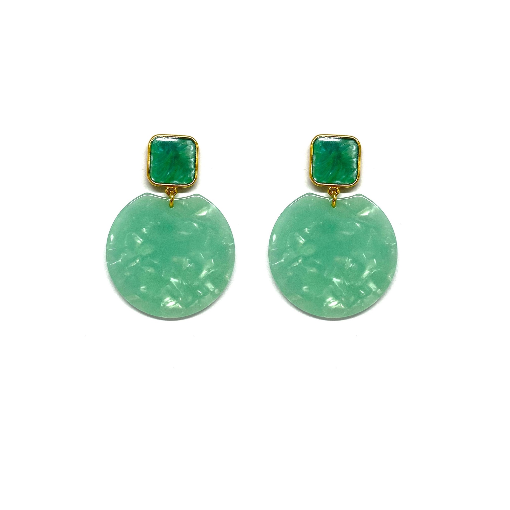 Boucles d'oreilles Justine - vert d'eau