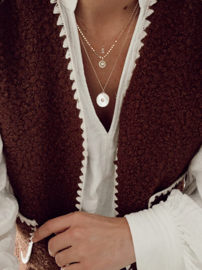 Collier Initial strass – Image 2