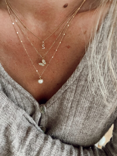 Collier Initial strass – Image 4