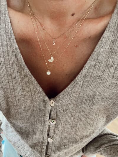 Collier Initial strass – Image 3