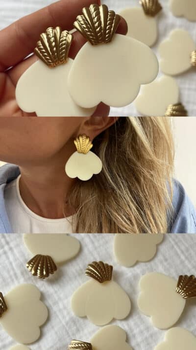 Boucles d'oreilles Paula - écrue – Image 3