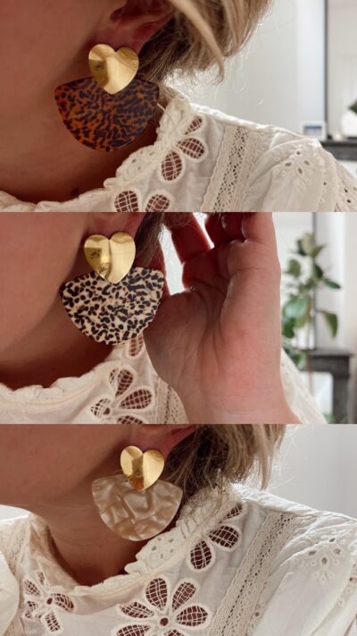 Boucles d'oreilles Romeo - Leopard beige – Image 5