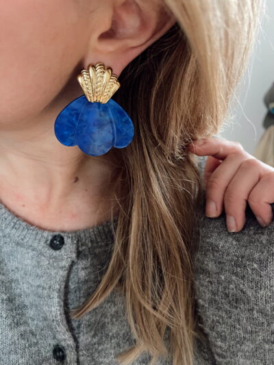 Boucles d'oreilles Paula - bleu – Image 2