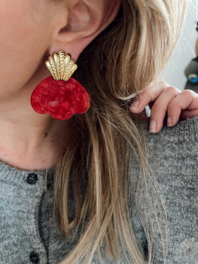 Boucles d'oreilles Paula - rouge – Image 2