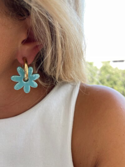 Créoles Flora del sol - turquoise