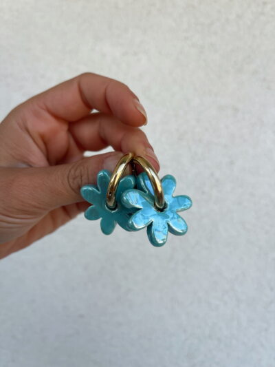 Créoles Flora del sol - turquoise – Image 2