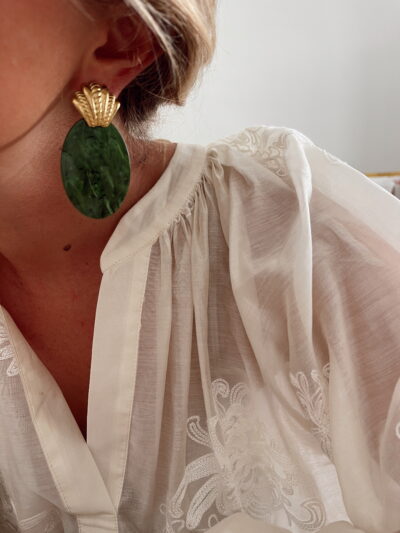 Boucles d'oreilles Paula - olive – Image 2