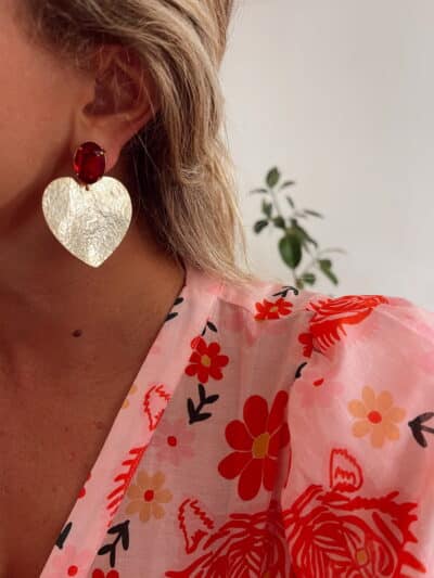 Boucles d'oreilles Daphné - rouge – Image 2